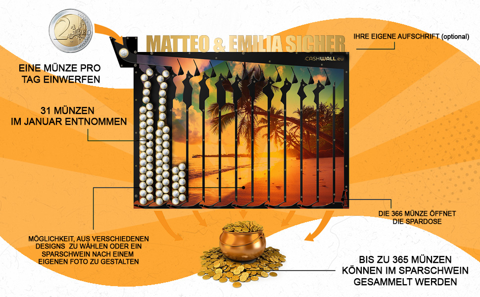 Handgemachtes Spardose für Euro-Münzen