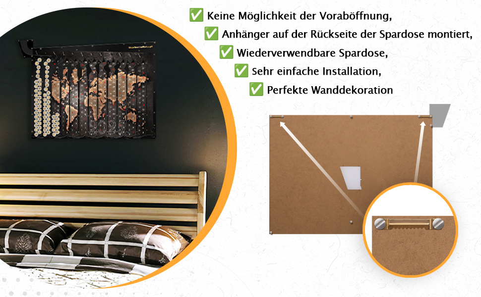 Handgemachtes Spardose für Euro-Münzen