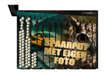 Spaarpot voor aan de muur met aanpasbare foto