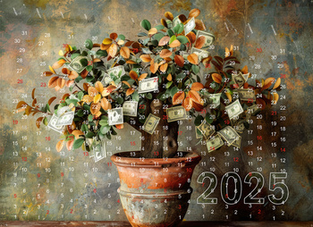 Achtergrond Wand Spaarpot | Kalender 2025 Boom