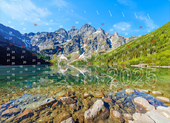 Hintergrund Wandspardose | Kalender 2025 Bergblick