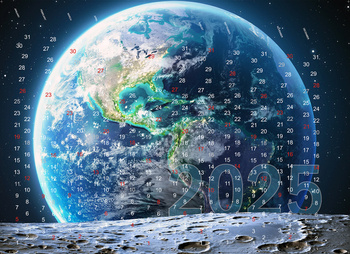 Arrière-plan tirelire murale | Calendrier 2025 Earth Sphere