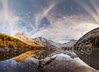 Fondo hucha pared | calendario Las montañas  2026