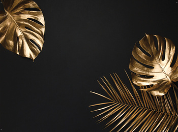 Boîte murale décorative | Feuilles dorées